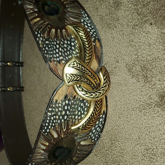 Accessories - Vintage 80s genuine Peacock Feather Belt